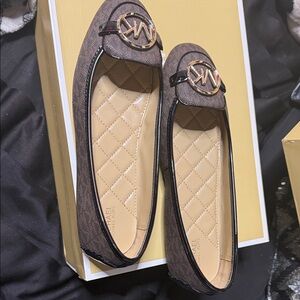 Michael Kors Dark Brown Logo Loafers